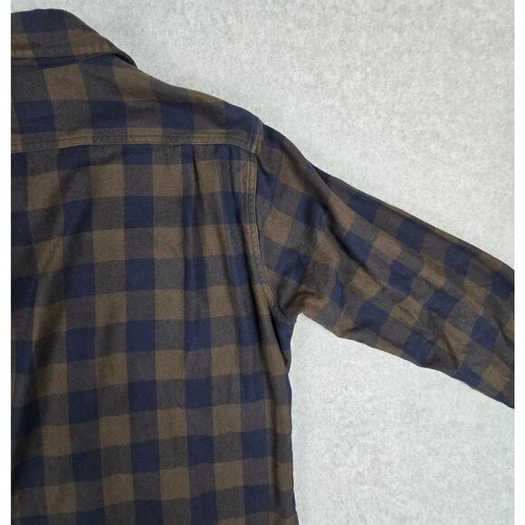 Bonobos Shirt Mens Size Medium Slim Fit Brown Navy Buffalo Plaid Flannel - Picture 11 of 16